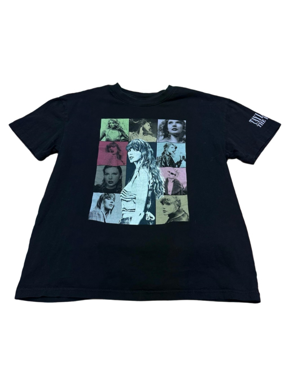 Taylor Swift Eras Tour Black Multicolor Short Sleeve Tee Size S (20” PTP)